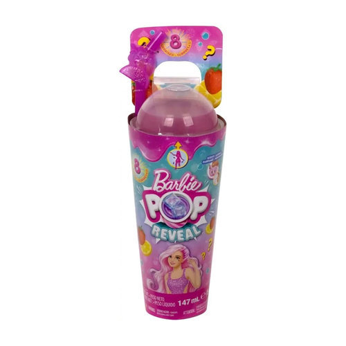 Mattel Barbie Pop Reveal Fruit Series Strawberry Lemonade Doll, 8 Surprises Include Pet, Slime, Scent & Color Change - Image 2