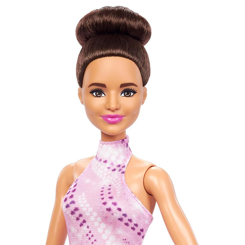 Mattel Barbie Careers Figure Skater Doll & Accessories, Brunette in Removable Skate Outfit With Trophy - Image 4