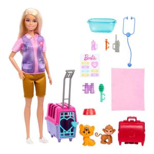 Mattel Barbie Animal Rescue & Recovery Playset With Blonde Doll, 2 Animal Figures & Accessories