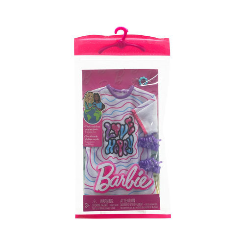 Mattel Barbie Fashion Assortment Of Doll Clothes, 1 Outfit & 2 Accessories For Barbie Dolls Assortment HRH38 (GWD96) (CDU8PCS) - Image 2