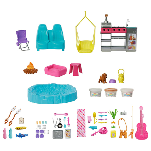 Mattel Barbie Dream Camper Playset With Roof Tent, BBQ Grill With Color-Change Feature & 60+ Accessories - Image 3