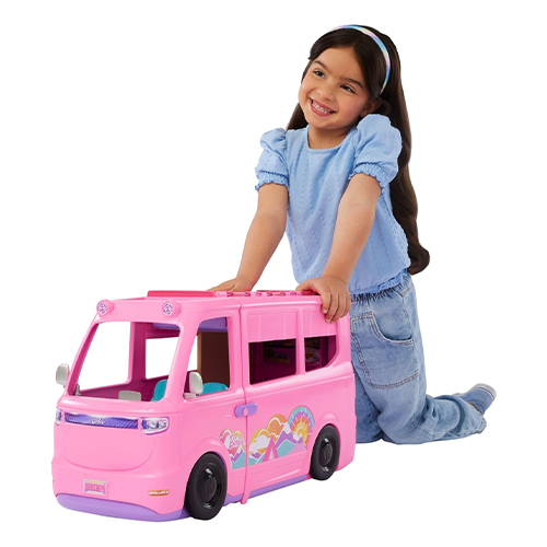 Mattel Barbie Dream Camper Playset With Roof Tent, BBQ Grill With Color-Change Feature & 60+ Accessories - Image 4