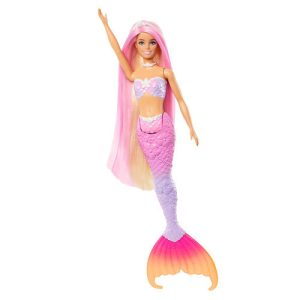 Mattel Barbie “Malibu” Mermaid Doll With Color Change Feature, Pet Dolphin And Accessories