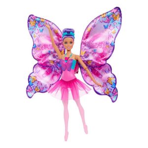 Mattel Barbie Dance And Flutter Doll With 2-In-1 Transformation From Dancer To Butterfly, Purple Hair