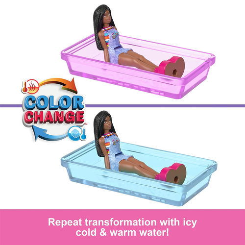 Mattel Barbie Mini BarbieLand Doll & Toy Dream Camper Vehicle Set Change Color HYF39 (HYF38) - Image 3