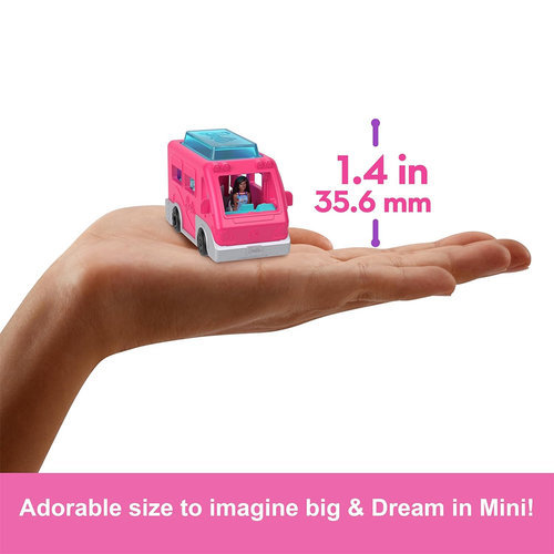 Mattel Barbie Mini BarbieLand Doll & Toy Dream Camper Vehicle Set Change Color HYF39 (HYF38) - Image 5