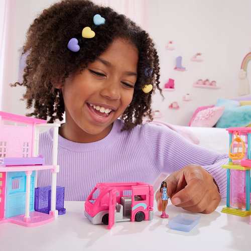 Mattel Barbie Mini BarbieLand Doll & Toy Dream Camper Vehicle Set Change Color HYF39 (HYF38) - Image 6