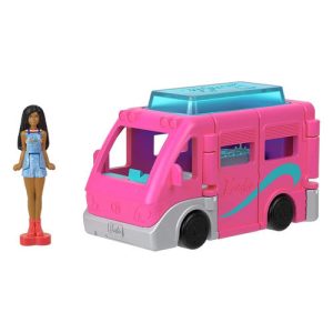 Mattel Barbie Mini BarbieLand Doll & Toy Dream Camper Vehicle Set Change Color HYF39 (HYF38)
