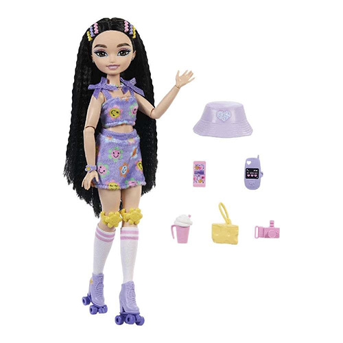 Mattel Dream Besties Barbie Renee Roller Skating Fashion Doll With 12 Video & Food Themed Accessories - Image 3