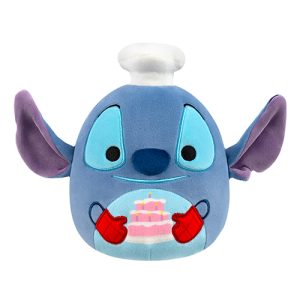 Jazwares - Squishmallows Cartoon Animation: Disney - Lilo & Stitch - Stitch Chef with Cake (10 Inch) (SQDI01153)