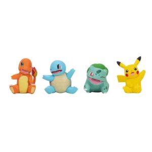 Jazwares - Battle Figure Multipack Games: Nintendo - Pokemon (Pikachu- Bulbasaur- Charmander & Squirtle) 4-Pack
