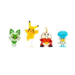 Jazwares - Battle Figure Multipack Games: Nintendo - Pokemon - (Fuecoco- Sprigatito- Quaxly- Pikachu) (Generation Ix) 4-Pack (PKW3402)