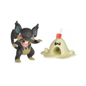 Jazwares - Battle Figure 2-Pack Games: Nintendo - Pokemon - Alolan Rattata & Sandy Gast