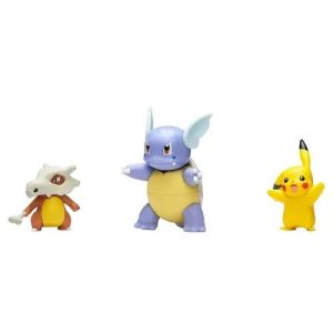 Jazwares - Battle Figure Multipack Games: Nintedno - Pokemon - Wartortle, Pikachu & Cubone 3-Pack (95155)