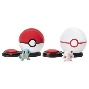 Jazwares - Surprise Attack Games: Nintendo - Pokemon - Featuring Squirtle & Jigglypuff with 2 Surprise Attack Balls & 6 Attack Disks (2474)