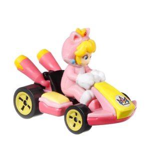 Mattel Hot Wheels Mario Kart Collection of 1:64 Scale Die-Cast Replica Vehicles, Toy Collectibles