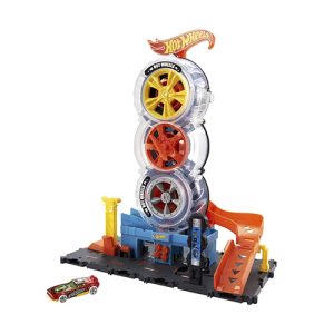 Mattel Hot Wheels City Super Twist Tire Shop Playset, Gift For Kids 4 To 8 Years Old