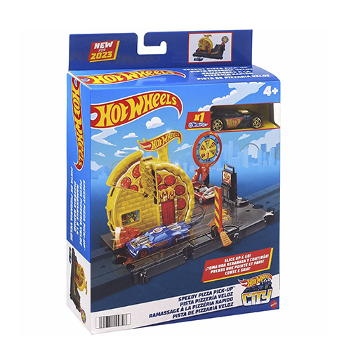 Mattel Hot Wheels City Speedy Pizza Pick-Up With 1:64 Scale Toy Car - Image 2