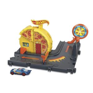 Mattel Hot Wheels City Speedy Pizza Pick-Up With 1:64 Scale Toy Car