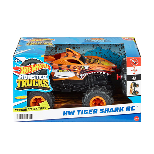 Mattel Hot Wheels RC Monster Trucks HW Tiger Shark RC in 1:24 Scale, Remote-Control Toy Truck - Image 2