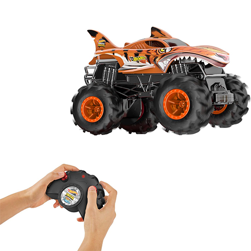 Mattel Hot Wheels RC Monster Trucks HW Tiger Shark RC in 1:24 Scale, Remote-Control Toy Truck - Image 3