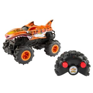 Mattel Hot Wheels RC Monster Trucks HW Tiger Shark RC in 1:24 Scale, Remote-Control Toy Truck