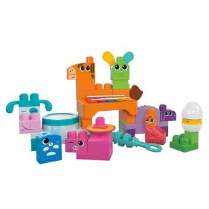 Mattel MEGA BLOKS Fisher Price Musical Farm Band Sensory Block Toy (45 Pieces) For Toddler