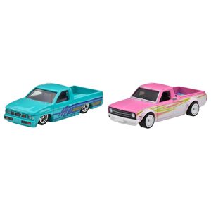Mattel Hot Wheels Car Culture 2-Pack 1975 Datsun Sunny Truck (B120) & Custom 93 Nissan Hard Body (D21) (HRR78 Group HBL96-979P)