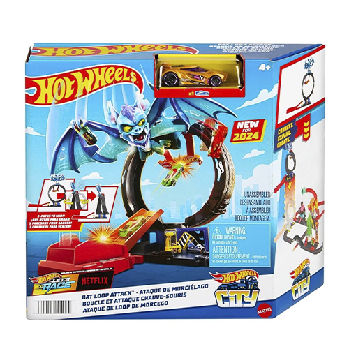 Mattel Hot Wheels City Bat Loop Attack Playset With 1:64 Scale Toy Car - Image 2