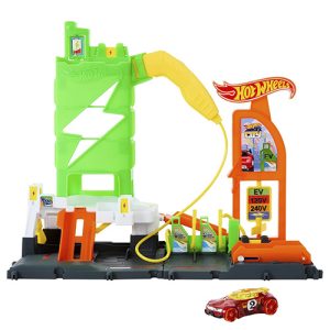 Mattel Hot Wheels City Super Recharge Fuel Station With 1:64 Scale Toy Car