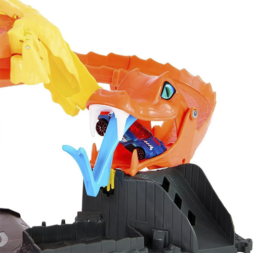 Mattel Hot Wheels City Pizza Slam Cobra Attack Playset With 1:64 Scale Toy Car - Image 5