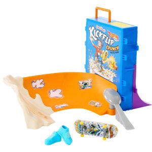 Mattel - Hot Wheels Toys: Skate Tony Hawk Cereal Skate Bowl Fingerboard Set With 1 Exclusive Board & Pair of Skate Shoes