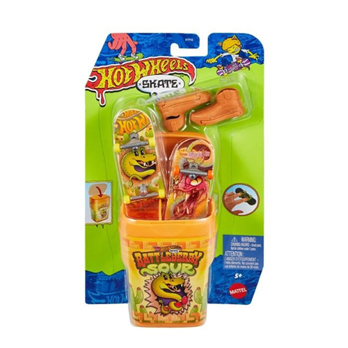Mattel - Hot Wheels Toys: Skate Flavor Container With 2 Fingerboards & Skate Shoes in Case Rattleberry Sour Gum - Image 2