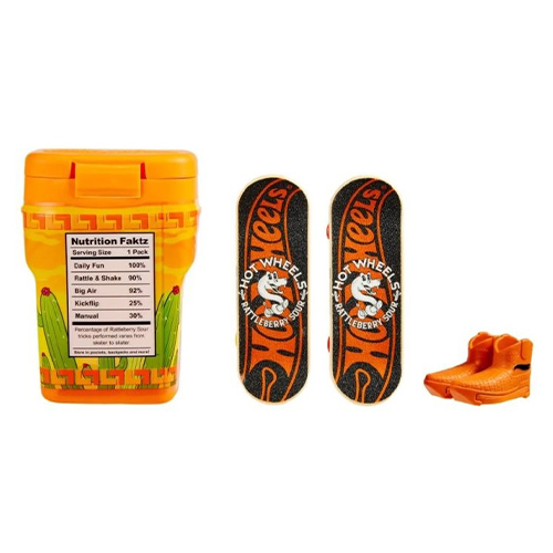 Mattel - Hot Wheels Toys: Skate Flavor Container With 2 Fingerboards & Skate Shoes in Case Rattleberry Sour Gum - Image 4