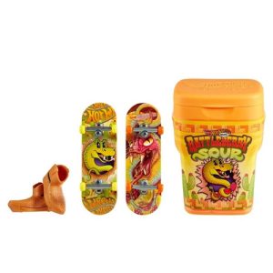 Mattel - Hot Wheels Toys: Skate Flavor Container With 2 Fingerboards & Skate Shoes in Case Rattleberry Sour Gum