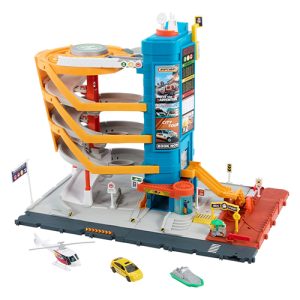 Mattel Matchbox Action Drivers Transportation Center With A 1:64 Scale Taxi, Boat & Helicopter Plus A Food Vendor Accessory (3 Vehicles, 1 Accessory)