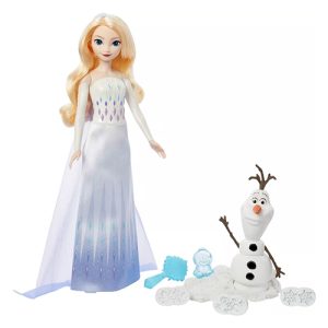 Mattel Disney Frozen Elsa & Olaf Adventures With Elsa Doll, Olaf Figure, Moldable Sand & 4 Stampers
