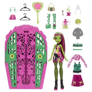 Mattel Monster High Skulltimate Secrets Garden Mysteries Playset, Venus Mcflytrap Doll With 19+ Surprises