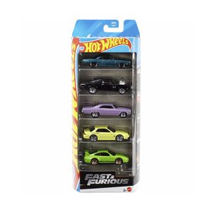 Mattel Hot Wheels Fast & Furious 5-Pack (70 Dodge Charger, 1966 Chevrolet Impala, Porsche 911 GT3 RS, 68 Plymouth Barracuda Formula S, Nissan Silvia (S13) (JBJ80)