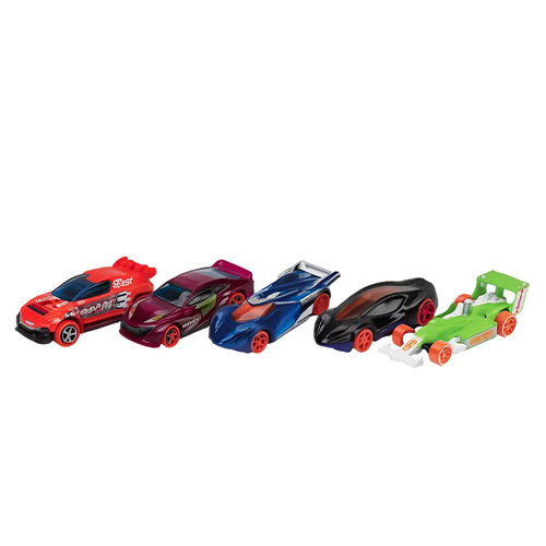 Mattel Hot Wheels Stunt Tracks 5-Pack (Exotique, Electrack, Lindster Prototype HI Beam & HW-4-Trac) (JBJ83) - Image 2
