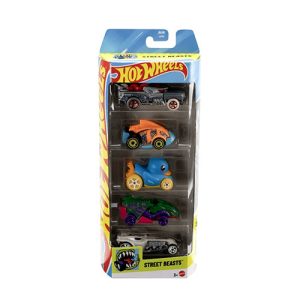 Mattel Hot Wheels Street Beasts 5-Pack (Duck N' Roll, Hotwelier, Ratical Racer, Piranha Terror & Vampyra) (JBJ90)