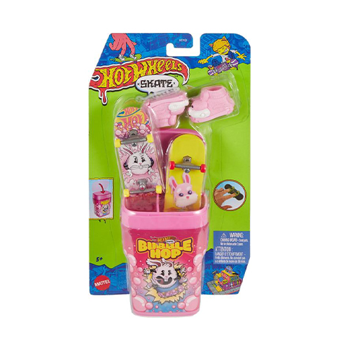 Mattel - Hot Wheels Toys: Skate Flavor Container With 2 Fingerboards & Skate Shoes in Case Cotton Candy Gum - Image 2