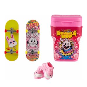 Mattel - Hot Wheels Toys: Skate Flavor Container With 2 Fingerboards & Skate Shoes in Case Cotton Candy Gum