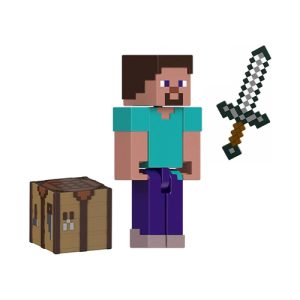 Mattel Minecraft Action Figures & Accessories Set, 3.25-Inch Scale Collectible Toys Steve (GTP08)