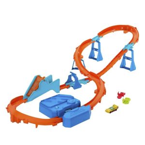 Mattel Hot Wheels Track Creator Boosted Jump Speedway Set With 1:64 Scale Toy Car & Motorized Booster