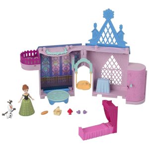 Mattel Disney Frozen Storytime Stackers Playset Anna's Castle in Arendelle Doll House with Small Doll, Olaf and 7 Accessories