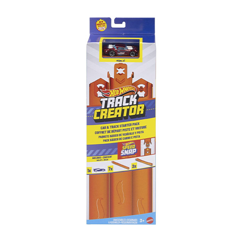 Hot Wheels Track Creator Car & Track Pack With 1:64 Scale Toy Vehicle, 10 Feet Of Speed Snap Track - Image 2