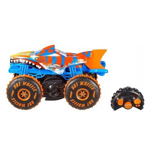 Matte Hot Wheels Monster Trucks Tiger Shark Climber RC Vehicle, Battery-Powered Remote-Control Toy Truck