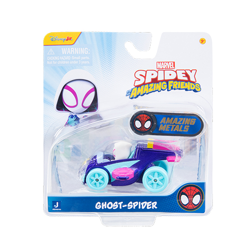 Jazwares Super Heroes: Marvel - Spidey & his Amazing Friends - Amazing Metals Diecast Vehicles - Ghost-Spider (SNF0193) - Image 2