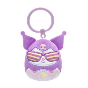 Jazwares Squishmallows - Clip-On Cartoon Animation: Sanrio - Hello Kitty & Friends - Kuromi (3.5 Inch) (SQSN01343)